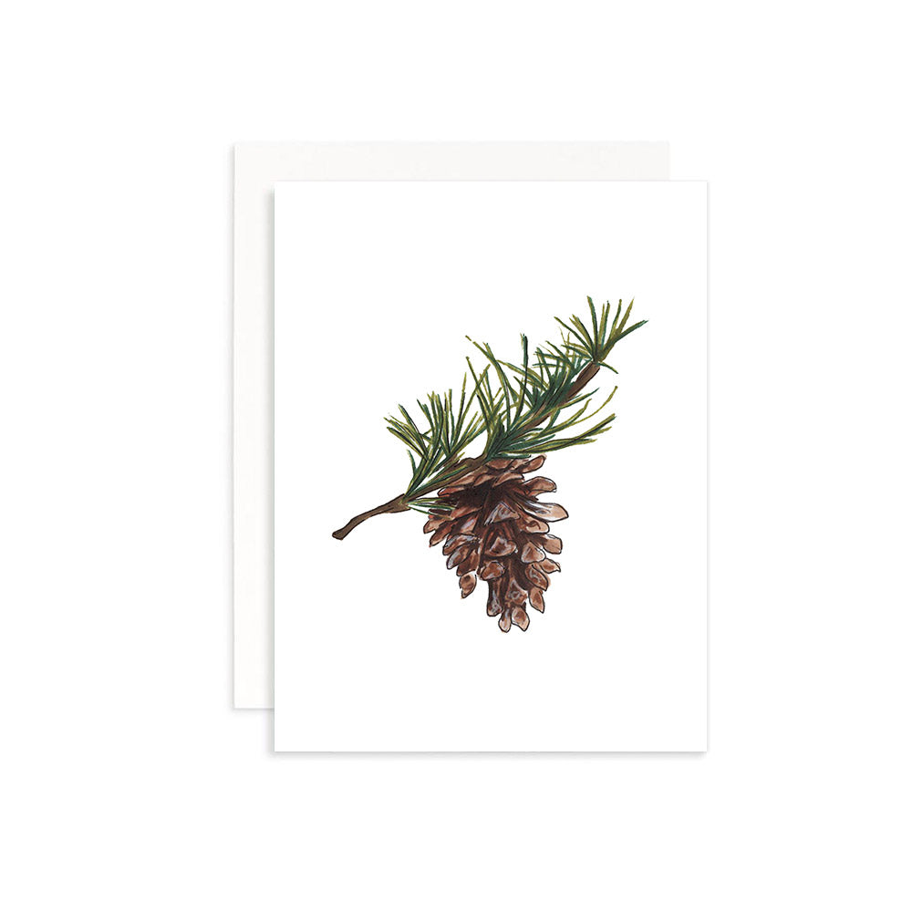 pine cone greeting holiday christmas card