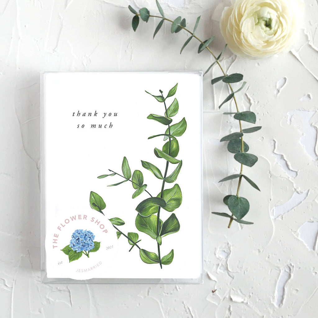 Thank You So Much Eucalyptus Greeting Card box set of 6