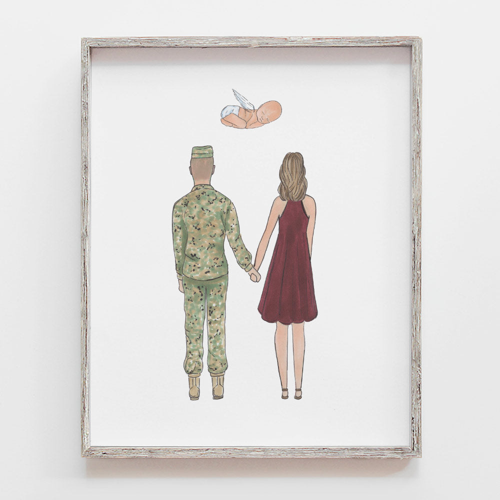Custom Drawn Miscarriage Portrait JesMarried