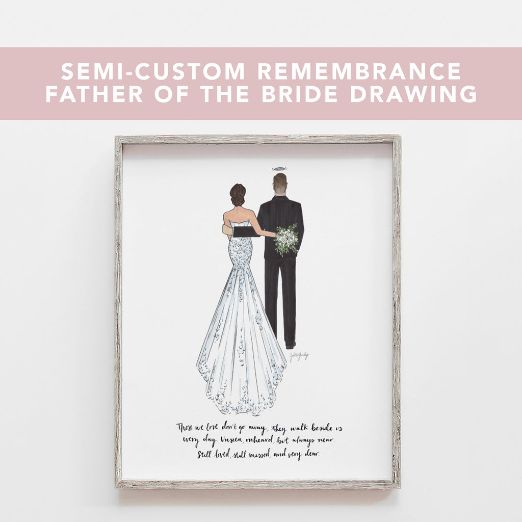 Semi-Custom Remembrance Father Wedding Drawing