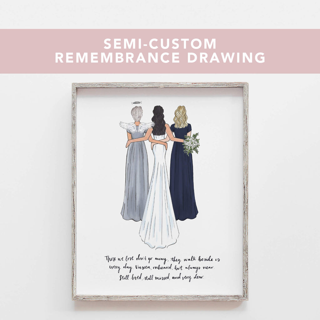 Semi-Custom Remembrance Wedding Drawing