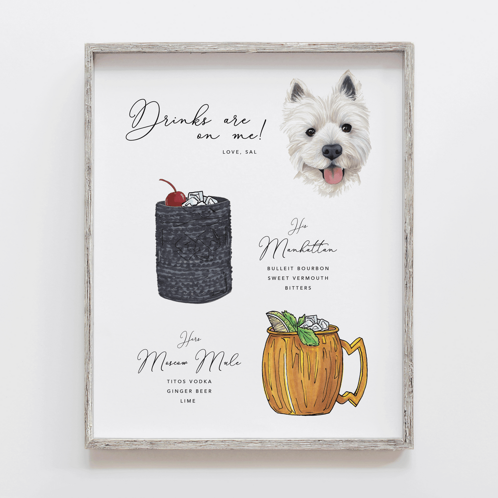Custom Signature Pet Cocktail Sign