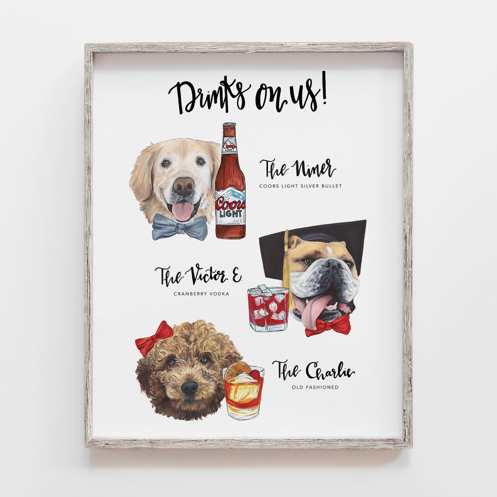 Custom Signature Pet Cocktail Sign