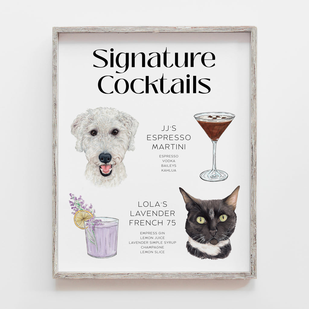 Custom Signature Pet Cocktail Sign