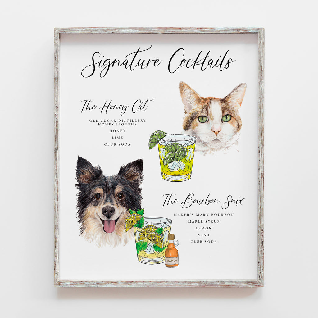 Custom Signature Pet Cocktail Sign