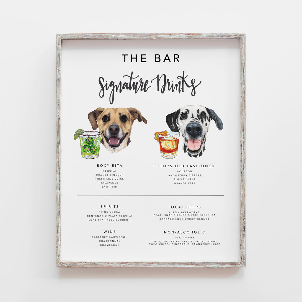 Custom Signature Pet Cocktail Sign