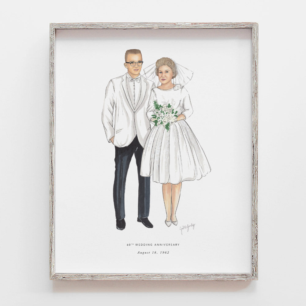 Custom Anniversary Portrait - Two Person Front Facing
