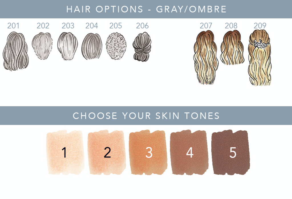 skin & Hair options for bridesmaid ornament