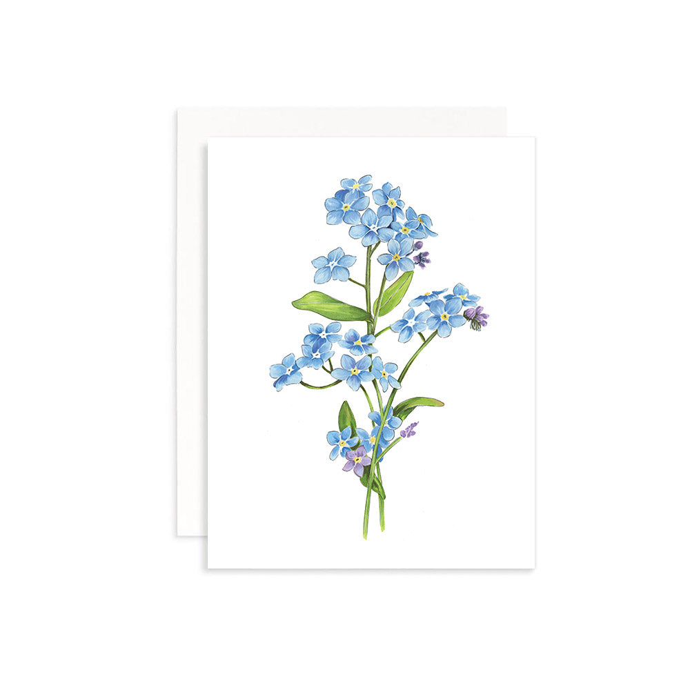 Bouquet of Flowers Greeting Card Box Set of 6 - forget-me-not
