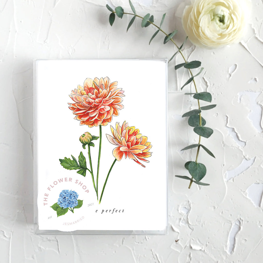 You're Perfect Dahlia Greeting Card box set of 6
