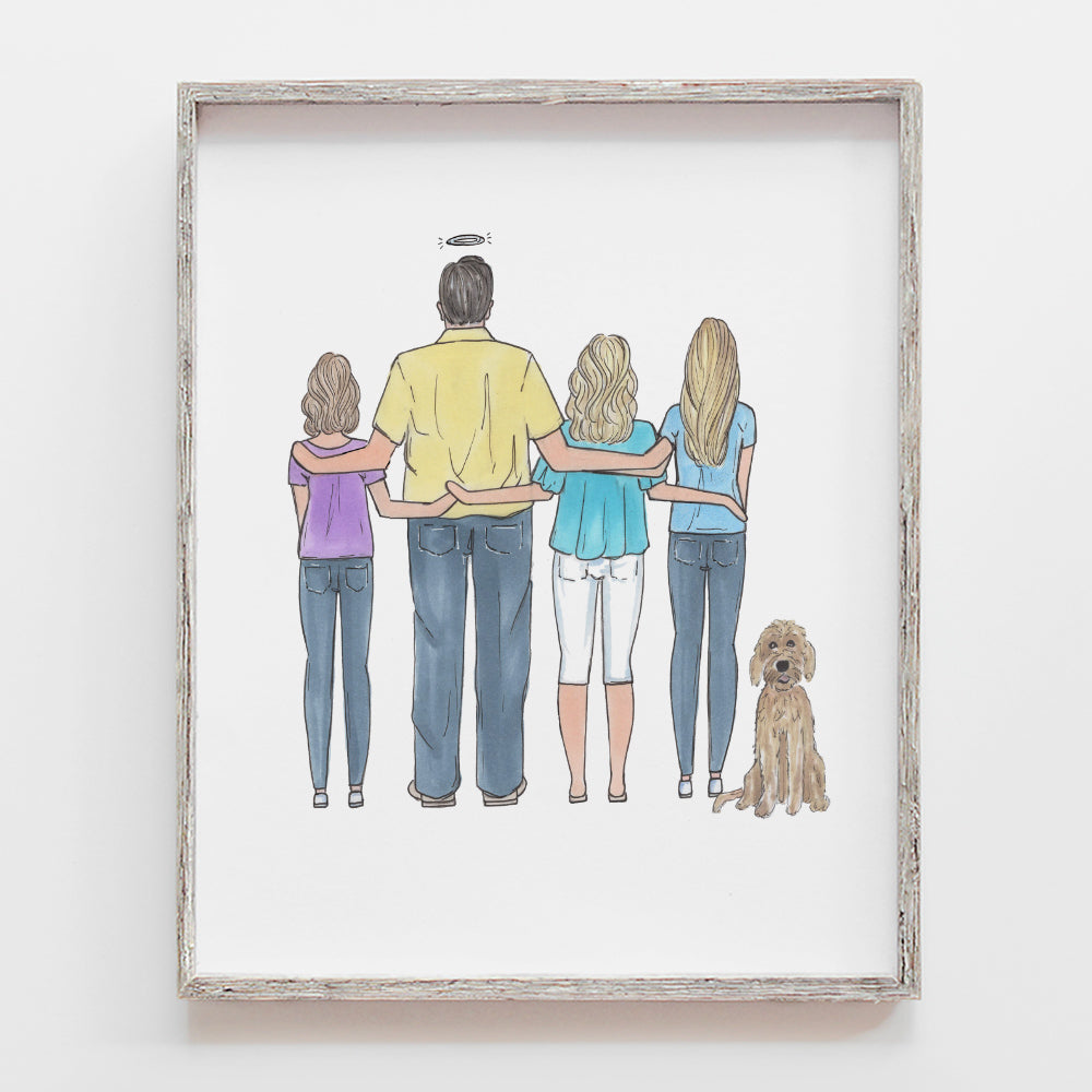 Custom Family + Pet Drawing