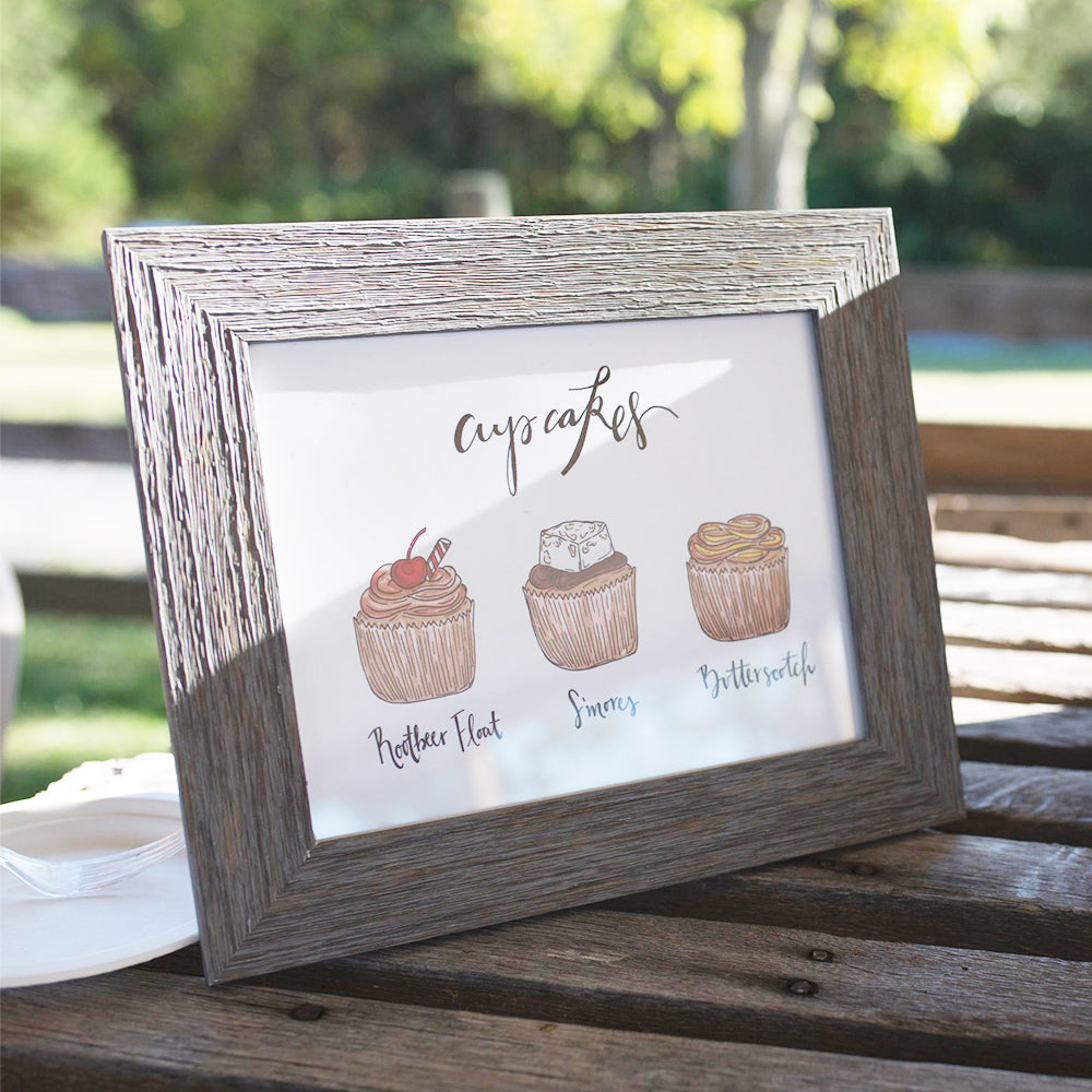 Custom cupcake flavor wedding sign perfect for a cupcake table at your outdoor reception by JesMarried