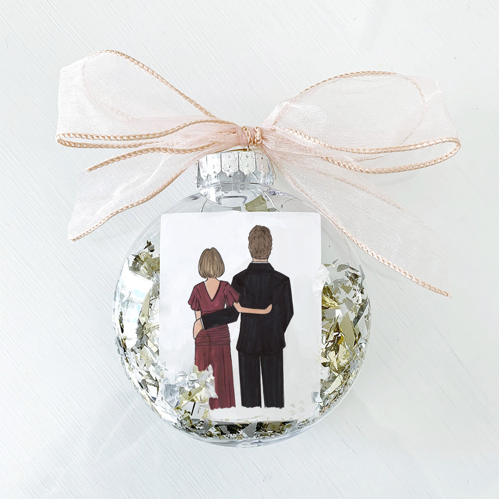 Mother of the groom wedding ornament gifted on christmas or as a thank you present on the day of the wedding from daughter in law or son