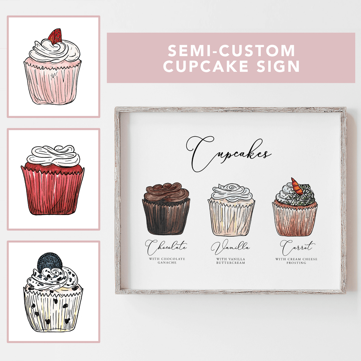 Hello Cupcake Sign Cupcake flavor signs for wedding | Honestweddingadvice.com