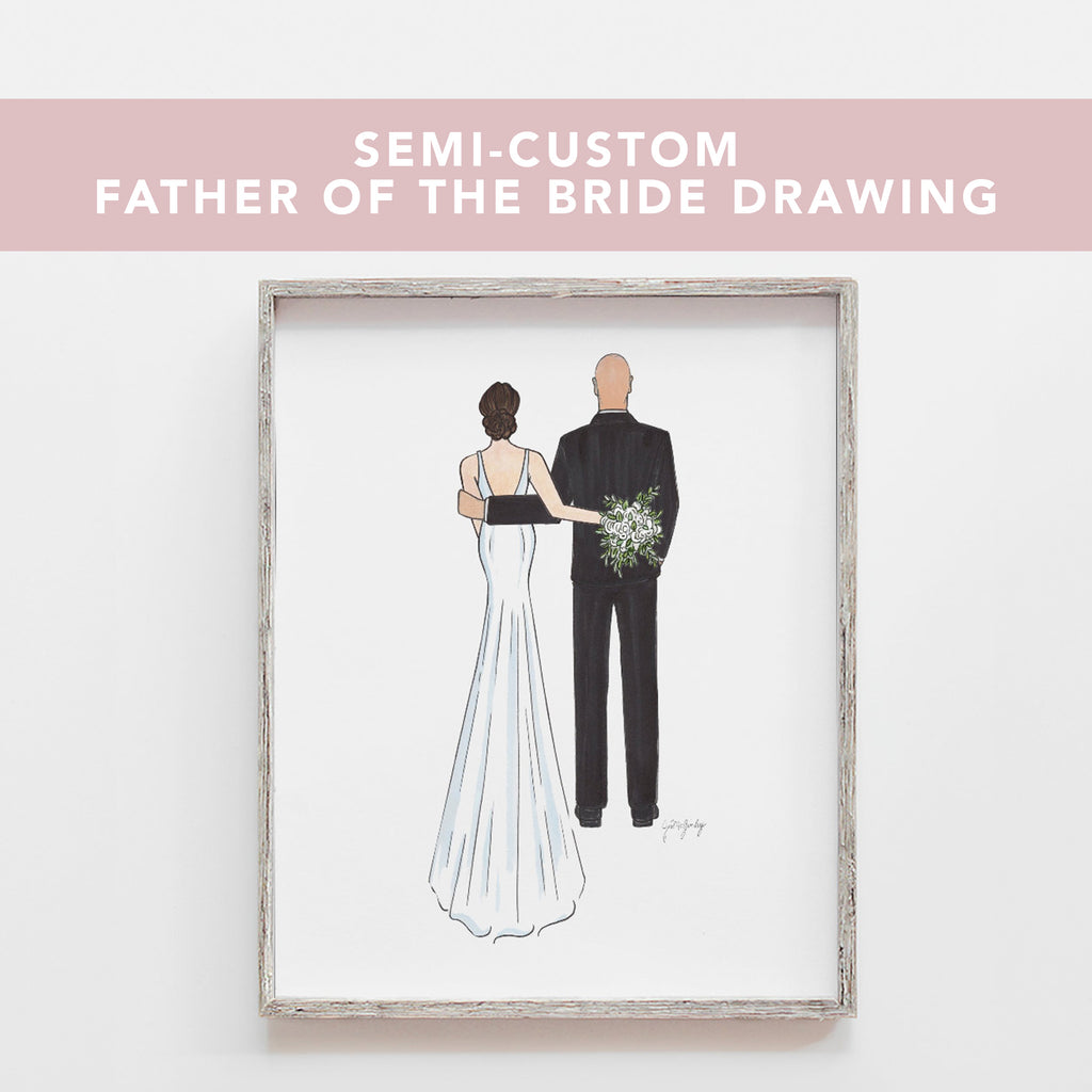 Semi-Custom Father Wedding Drawing