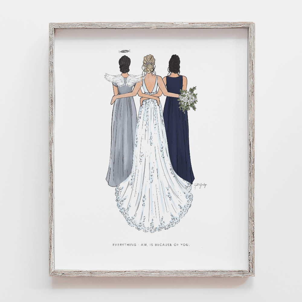 Semi-Custom Remembrance Wedding Drawing | JesMarried Semi-Custom Remembrance Wedding Drawing | JesMarried