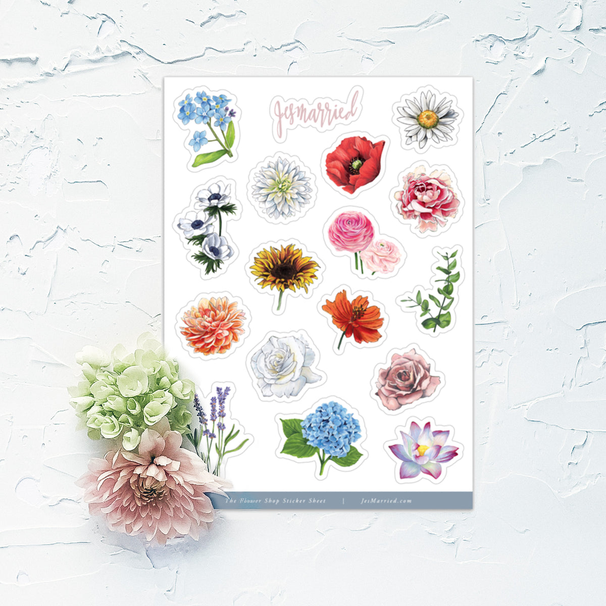 Flowers Stickers - 2 sheets - Melt the Heart