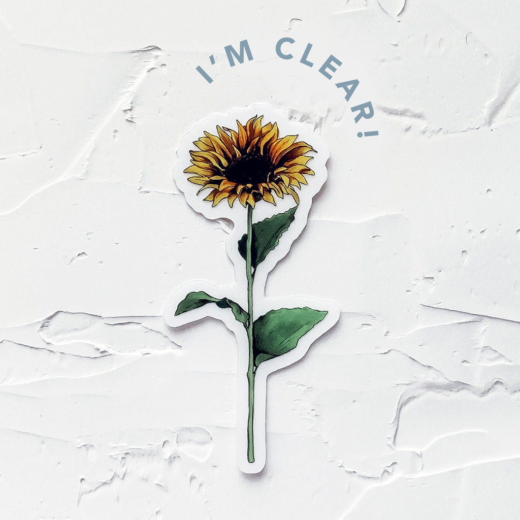 clear sunflower sticker marker drawing by JesMarried